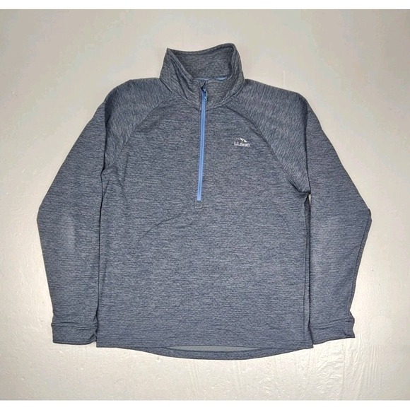 L.L. Bean Other - LL Bean Pullover Mens Medium Gray Quarter Zip Adventure Grid Fleece Hiking Top